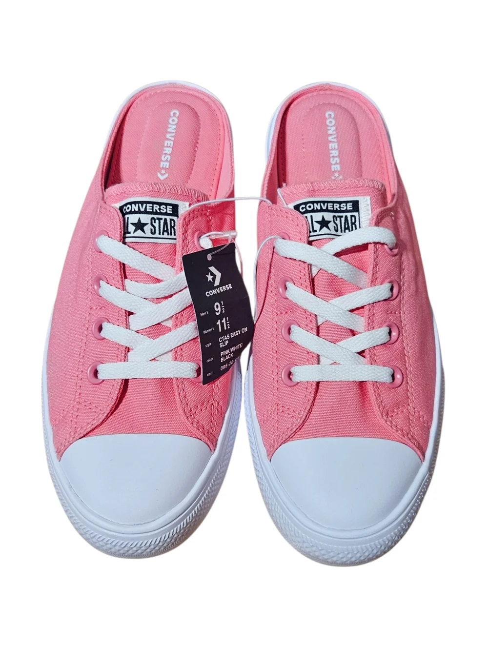 Converse All Star Women's Pink White Slip-On Backless Low-Top Sneakers 11.5 NWT - Picture 2 of 4